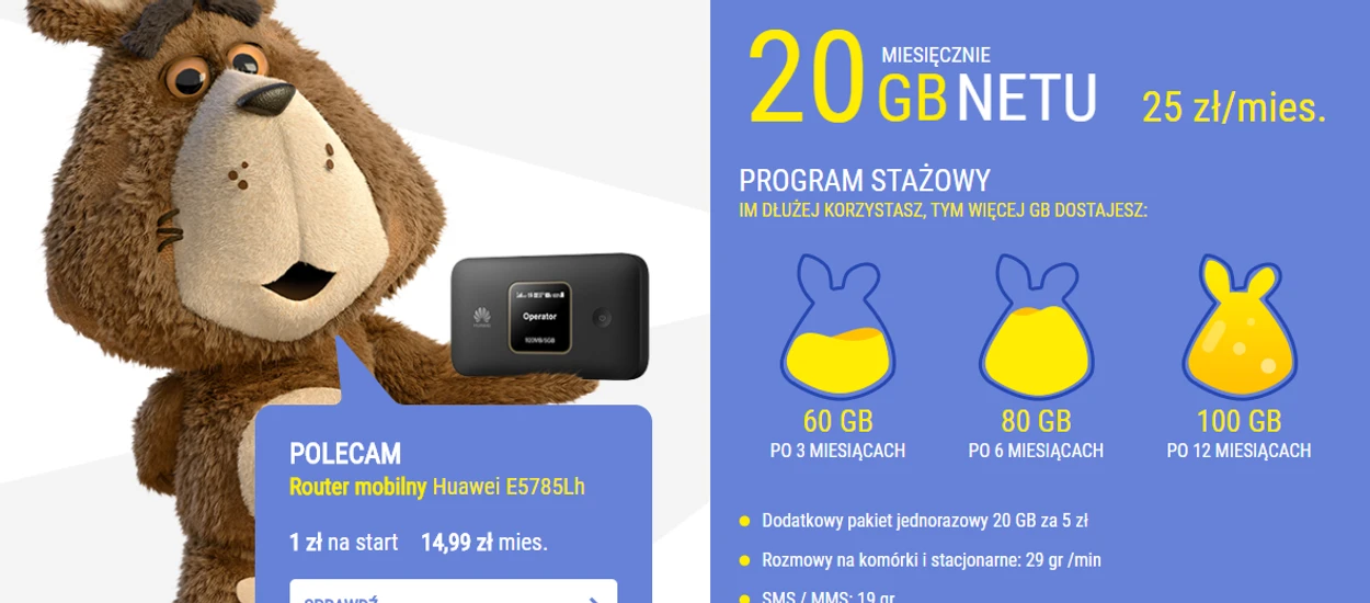 Nowa oferta na internet mobilny w Plush - przebili nju mobile, 120 GB już po roku