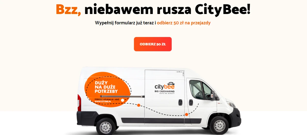 CityBee - Auta dostawcze na minuty dostępne już w Warszawie