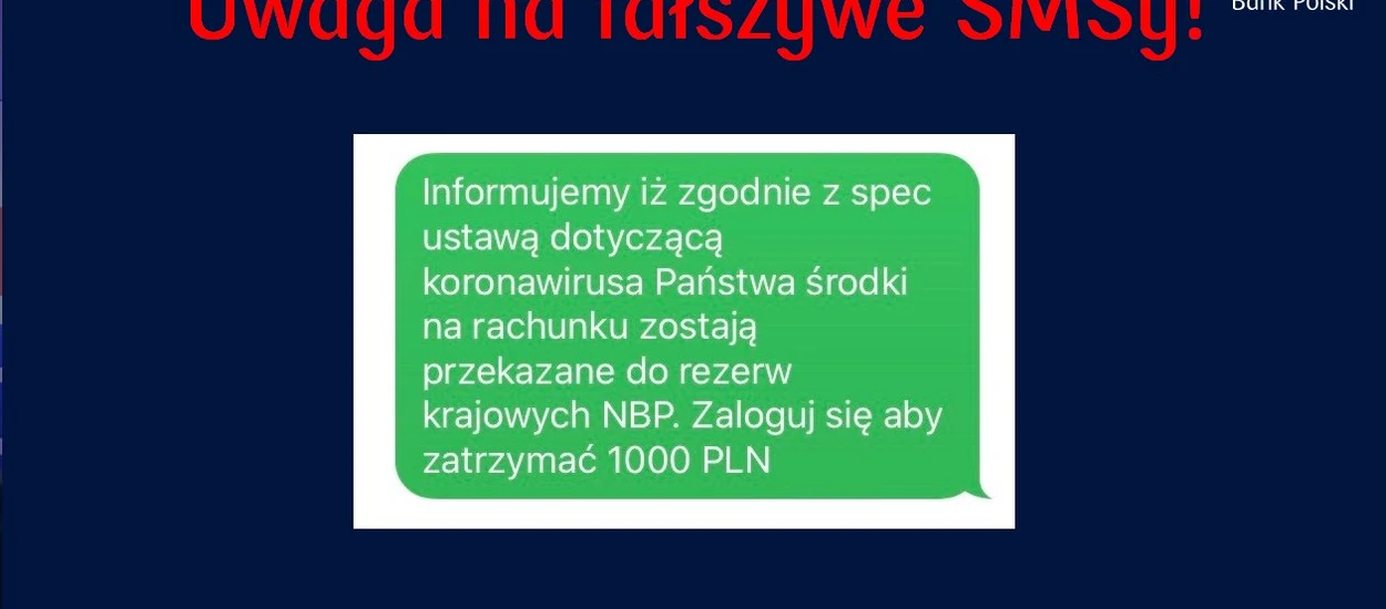 Nie dajcie się nabrać na fałszywe SMS-y. Bank ostrzega przed oszustwami