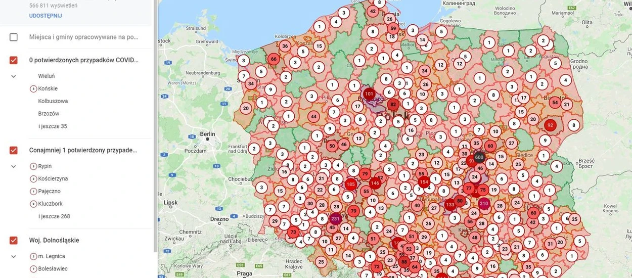 W Polsce są jeszcze zielone wyspy, mapa zarażeń koronawirusem w podziale na powiaty