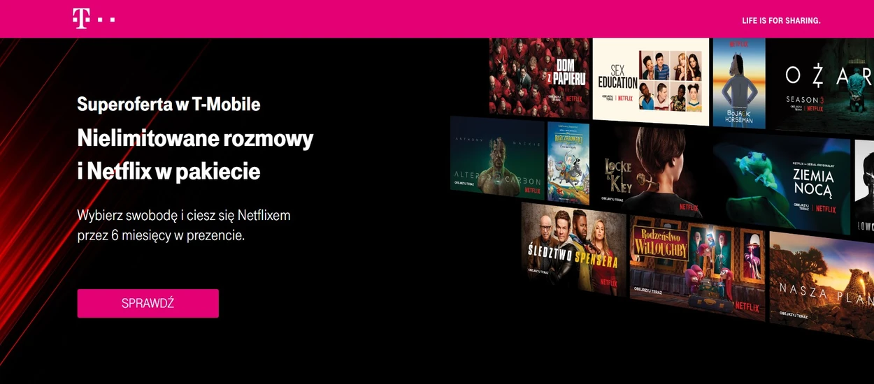 Pół roku abonamentu Netflix za darmo dla klientów T-Mobile!