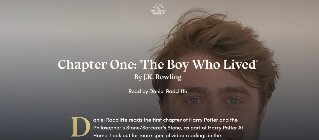 Gwiazdy czytają Harry'ego Pottera na Spotify, na początek Daniel Radcliffe