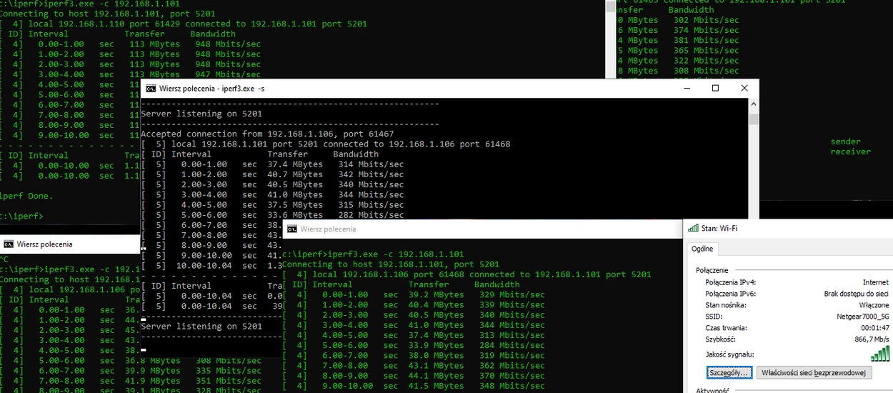 iPerf - świetne i proste narzędzie do pomiaru wydajności domowej sieci LAN i WiFi