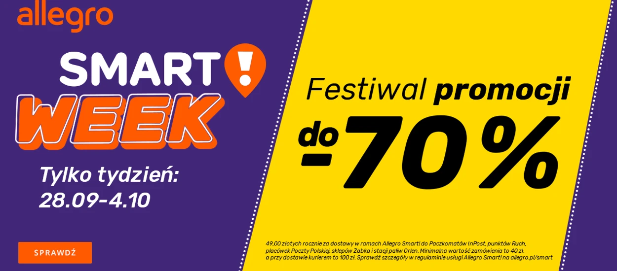 Kiedy, jak nie teraz zacząć korzystać z Allegro Smart!? Już za dwa tygodnie rusza Smart Week i przeceny do 70%