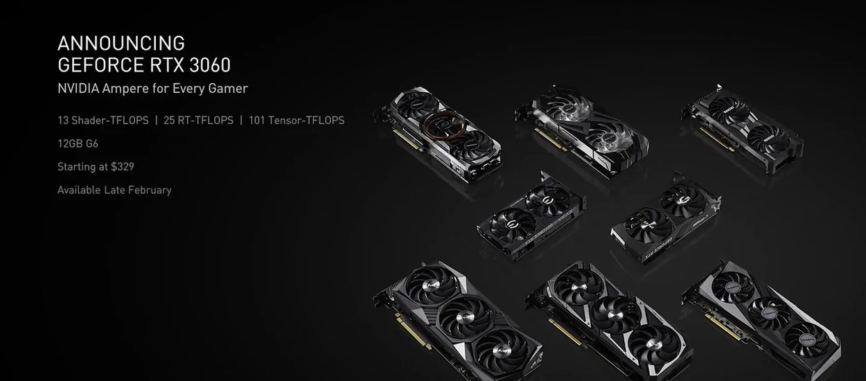 NVIDIA zapowiada mobilne układy GeForce RTX 30 i GeForce RTX 3060 12 GB