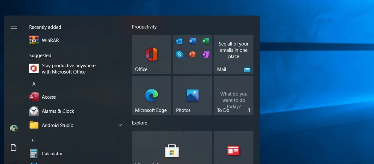 Windows 10 jak Windows XP, pływające menu Start z zaokrąglonymi rogami