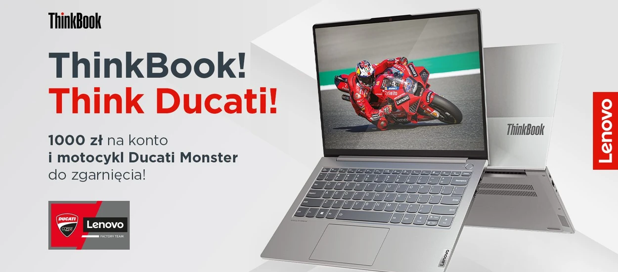 Kupujesz laptopa Lenovo, a wygrywasz motocykl Ducati i 1000 zł na konto!