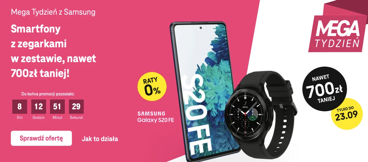 „Wyborna” promocja na Samsunga Galaxy S20 FE (LTE) z zegarkami Galaxy Watch4 (LTE)