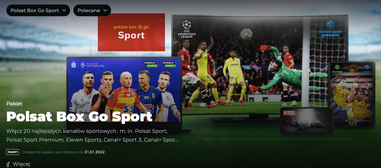 Polsat Box Go Sport - moc emocji sportowych na komputerze, smartfonie, tablecie i telewizorze