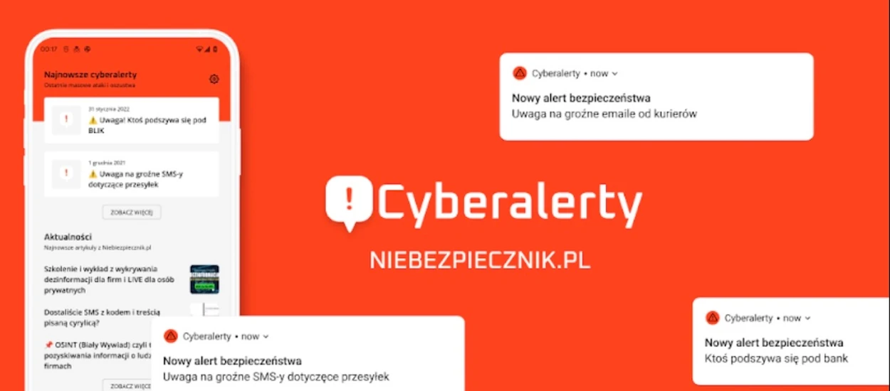 Aplikacja CyberAlerty już dostępna. Dowiaduj się o cyberatakach w pierwszej kolejności