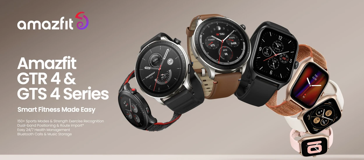 Amazfit pokazał trzy nowe smartwatche: GTR 4, GTS 4 i GTS 4 MINI