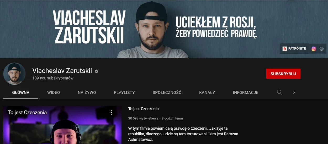 Uciekł z Rosji, aby mówić o niej prawdę. Świetny kanał na YouTube