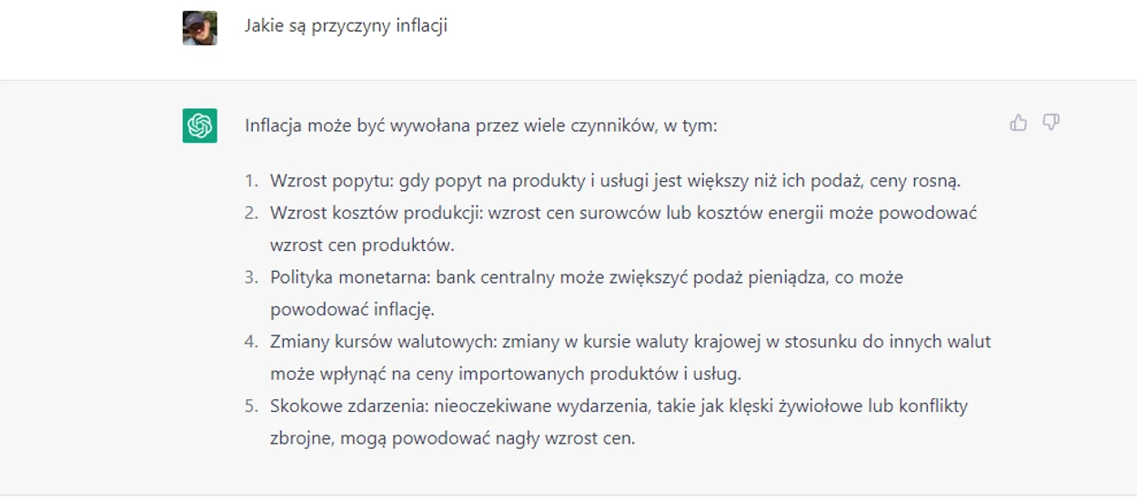 ChatGPT powinien zastąpić polskich polityków. Wie jak walczyć z inflacją!