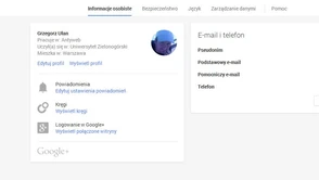 Zupełnie nowy panel ustawień naszego profilu w Google