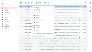 Gmail dostanie nowe, bardziej rozbudowane menu kontekstowe