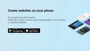 Airsite - tworzenie stron www bez znajomości kodu na Androidzie lub iOS