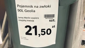 Prowokacyjne „metki” na produkty w Leroy Merlin. Pojemniki na zwłoki i młotki do zabijania