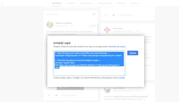 Wpisy z Google+ też już można osadzać na stronach internetowych