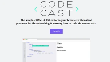 Codecast to przeglądarkowy edytor z podglądem na żywo. Idealny do nauki HTML i CSS