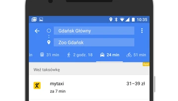 Równowaga zachowana - w Google Maps oprócz Ubera zamówimy również kurs z MyTaxi