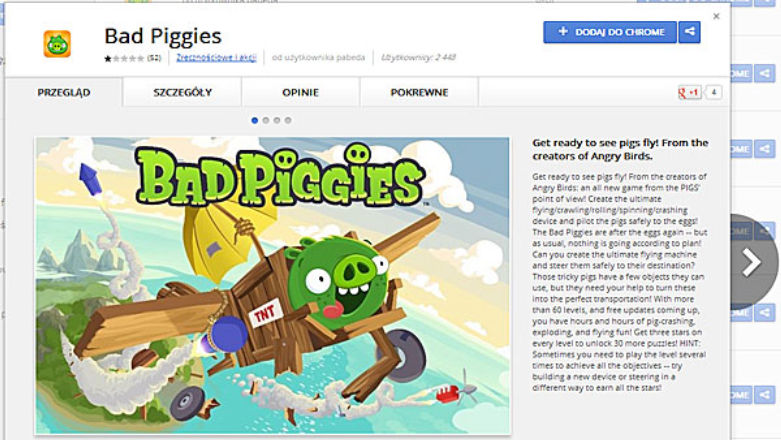 Fałszywa gra Bad Piggies w Chrome Web Store przejmuje nasze dane - Google wciąż ma problemy z bezpieczeństwem