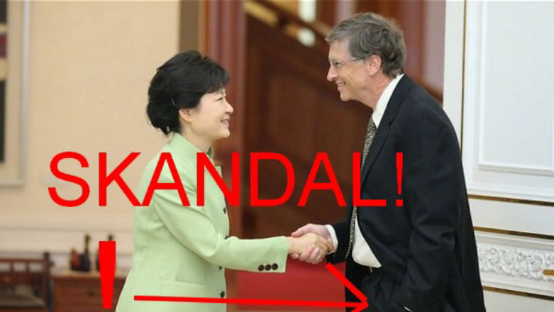 Antypudelek: Bill Gates jest niewychowanym filantropem. Korea Południowa oburzona skandaliczną pozycją lewej dłoni miliardera!