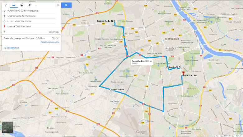 Nowe Mapy Google gonią starszą wersję - wróciła możliwość dodania punktów pośrednich