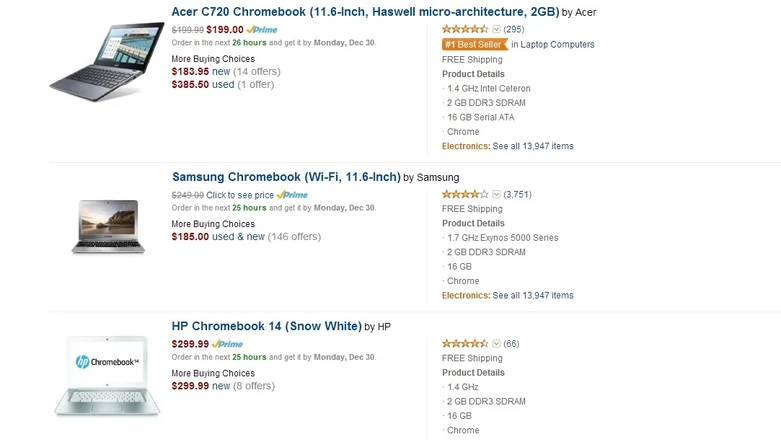 Chromebooki poza konkurencją na Amazonie. Ale jak zawsze - kij ma dwa końce