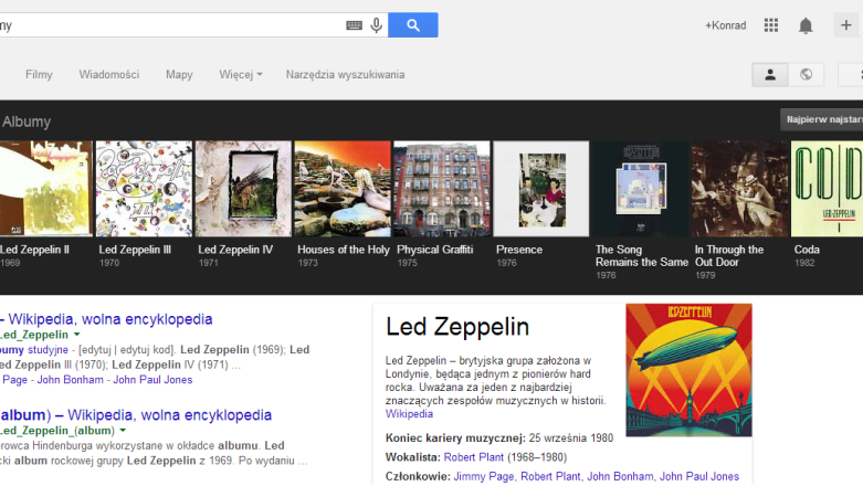 Muzyczne dyskografie, publikacje książkowe i filmografie jak na tacy dzięki Google. Coś fantastycznego