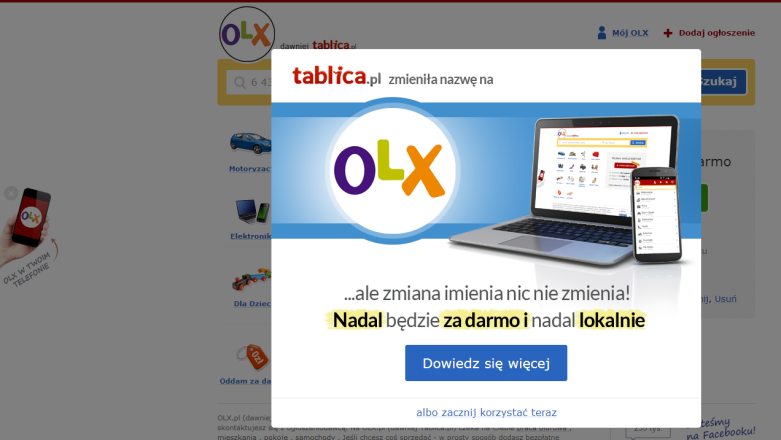 To już koniec marki Tablica.pl – od dziś to już część grupy OLX