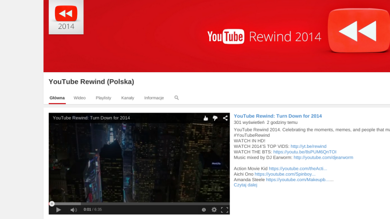 YouTube Rewind 2014, czyli podsumowanie roku na YouTube już dostępne