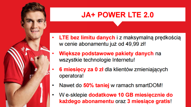 Nowa oferta internetu mobilnego JA+ POWER LTE 2.0 – LTE „bez limitu” już od 49,99 zł