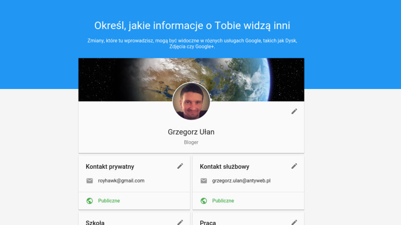 [Krótko] Google udostępnia nowy panel ustawień „O mnie”