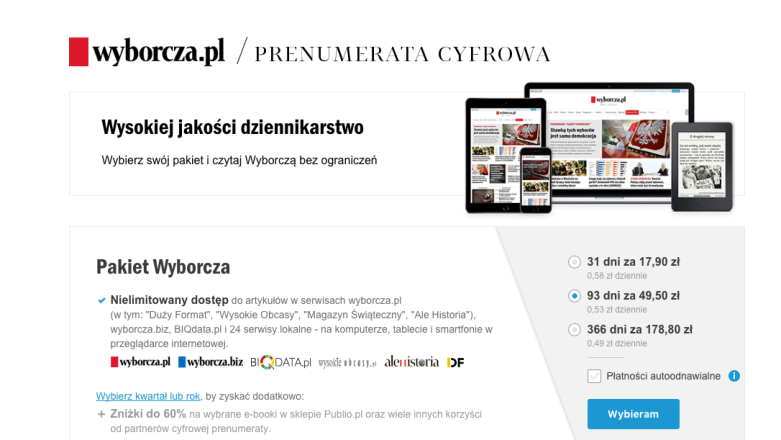 77 tysięcy subskrybentów cyfrowej Wyborczej! Przekonujemy się do płatnych treści?