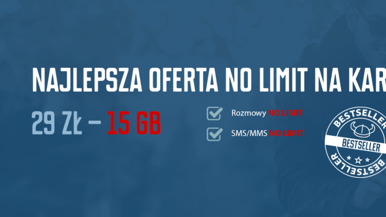 Nowa oferta no limit na kartę od Mobile Vikings - pełen no limit + 15 GB za 29 zł