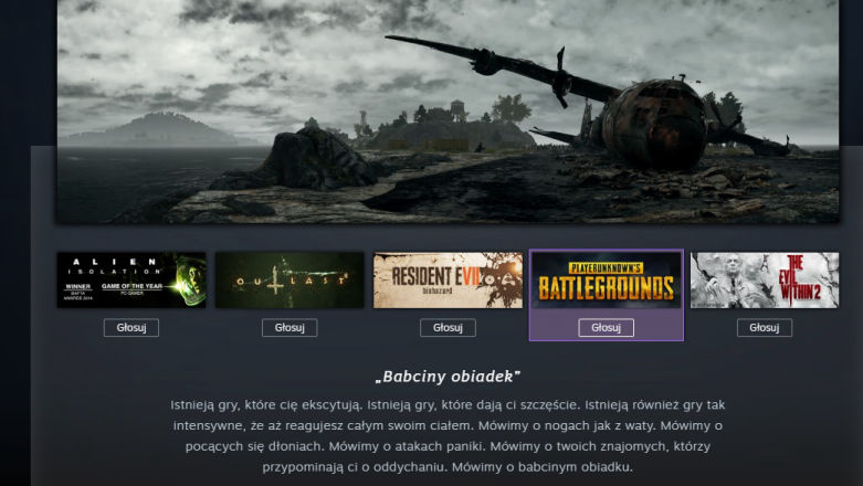 Ale fajne te kategorie w plebiscycie Steam Awards 2017