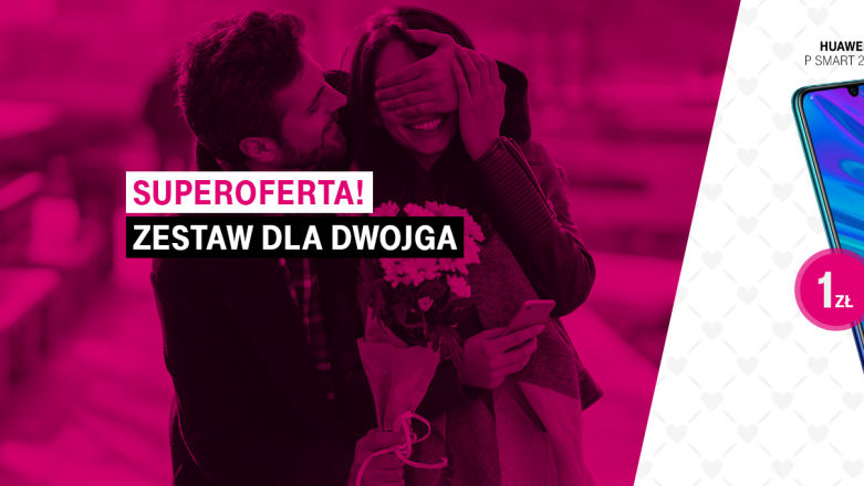 Walentynkowa promocja w T-Mobile - Dwa Huawei P Smart 2019 kupicie w cenie jednego