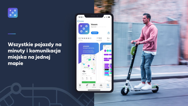 Vooom - pierwsza aplikacja do znajdowania i jednocześnie wynajmowania aut, hulajnóg czy skuterów