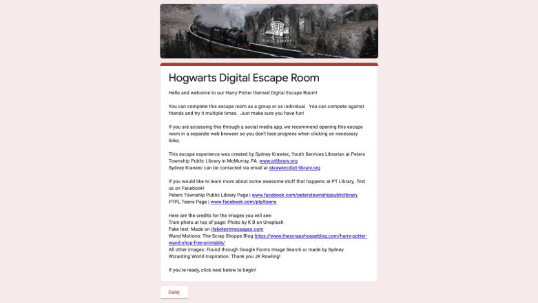 Escape room w Formularzach Google: to się nazywa kreatywność!
