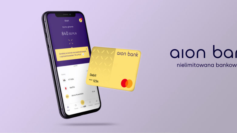 Aion Bank - w pełni cyfrowy bank, bez oddziałów, ukrytych opłat dostępny z poziomu aplikacji mobilnej