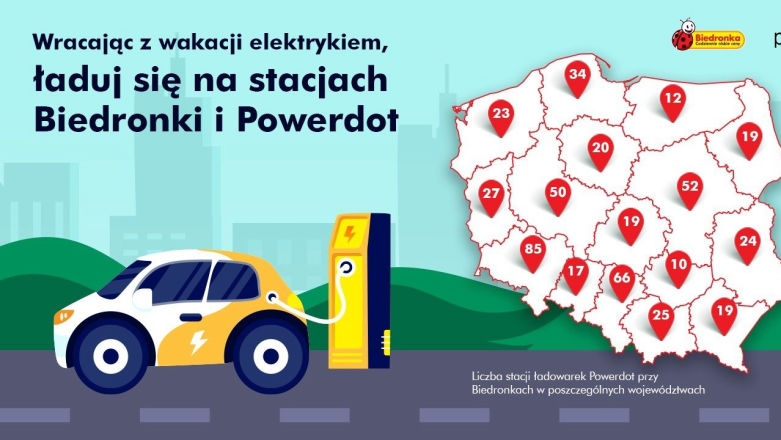 Coraz więcej Biedronek ma stacje ładowania samochodów elektrycznych