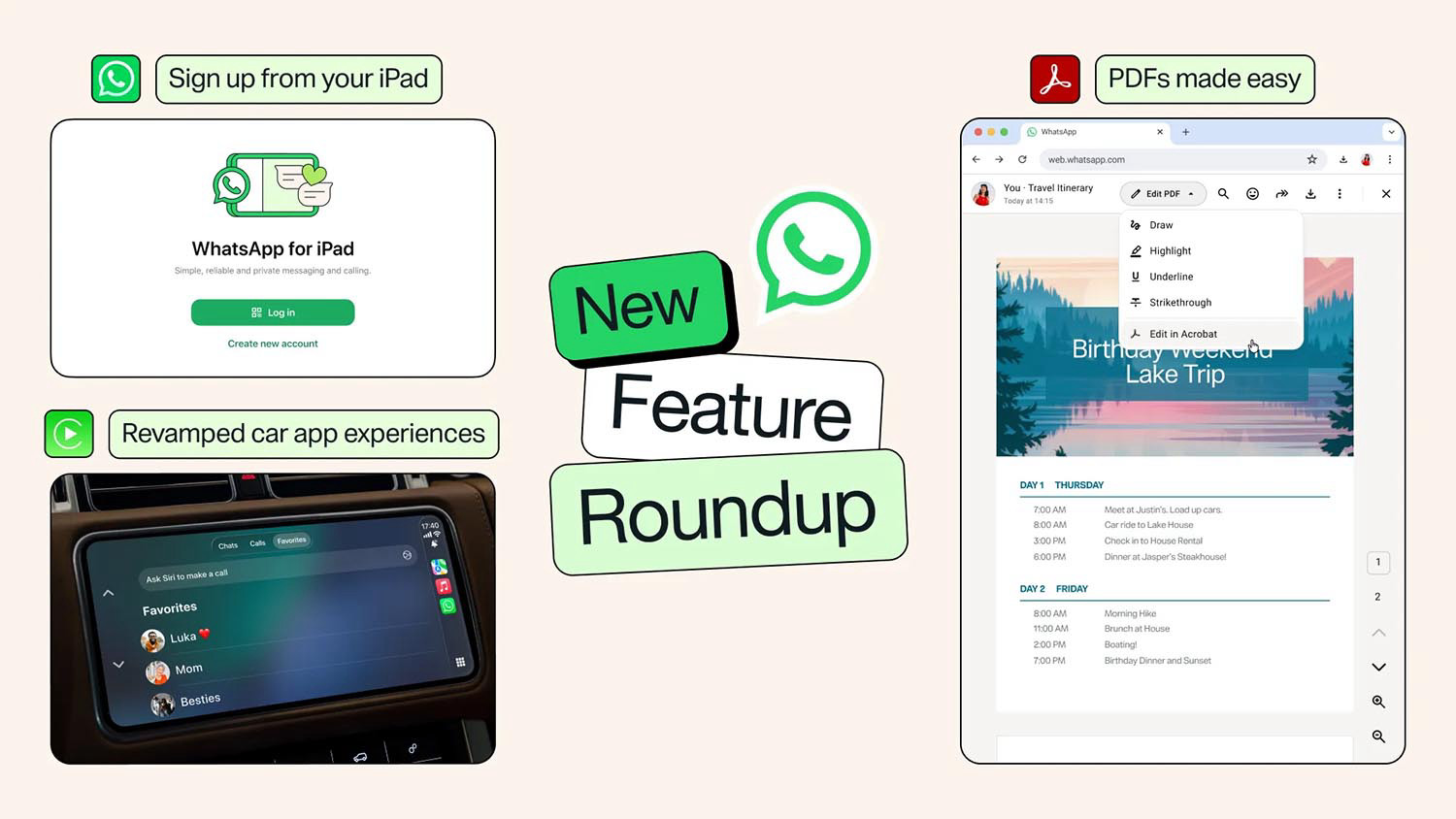 WhatsApp gets iPad support, in-car use and faster music sharing in Status