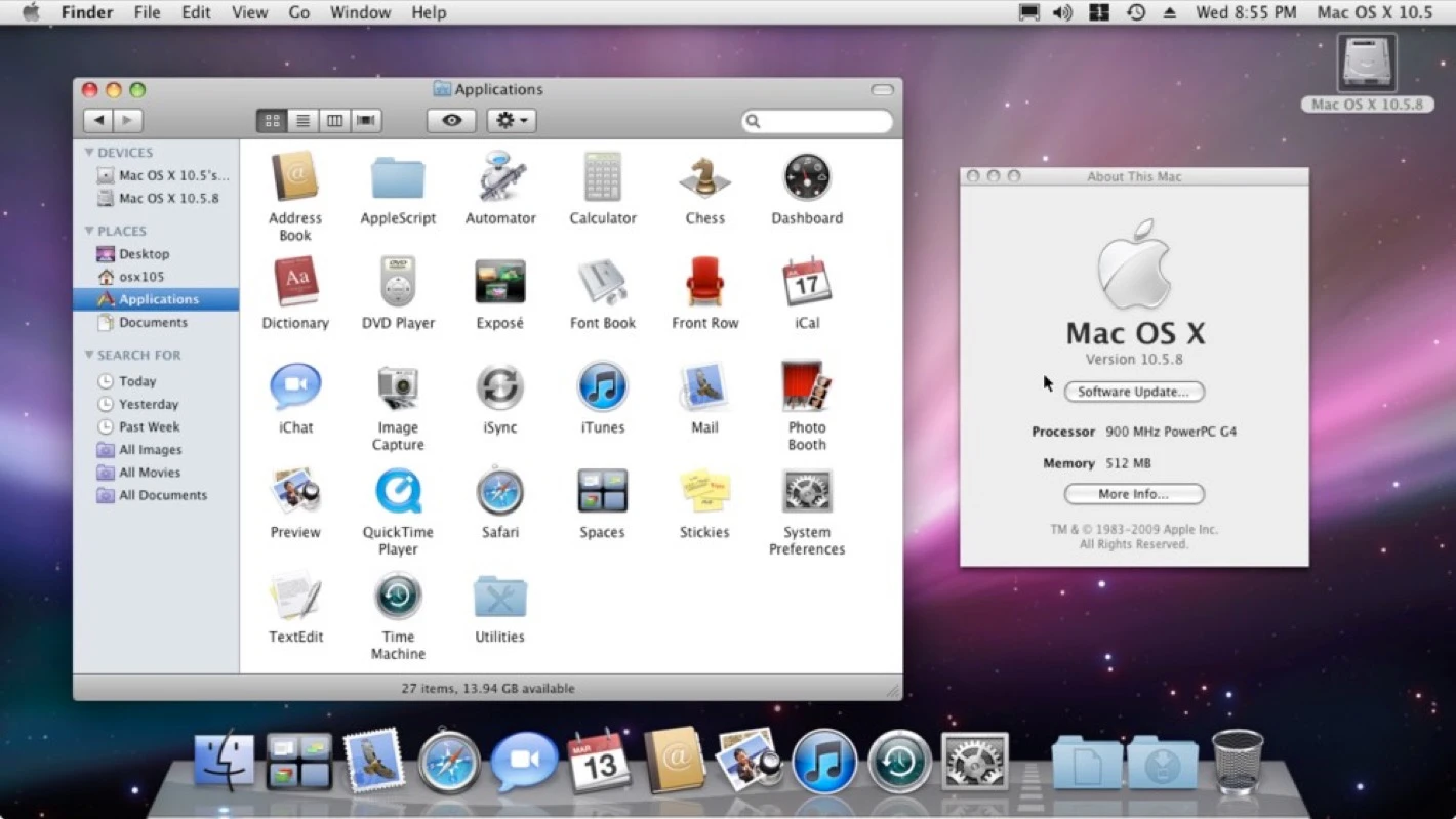 Mac os x 10.5 Leopard interface